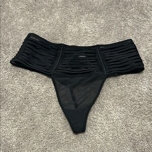 NWT Black Sheer strappy thong sz:medium